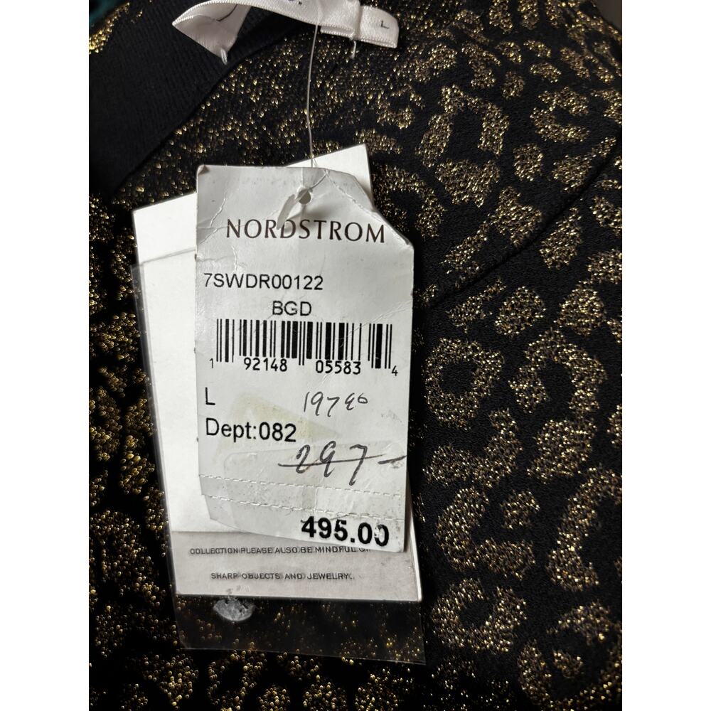 A.L.C. NWT Mahry Dress Size L Black & Gold 3/4 Sleeves Bodycon Cocktail Evening - Picture 8 of 9